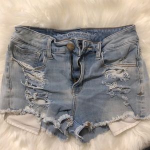 American Eagle distressed high-mid rise shorts